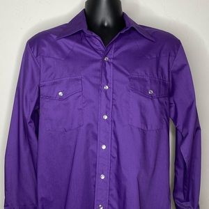 Purple Western with pearl snaps.